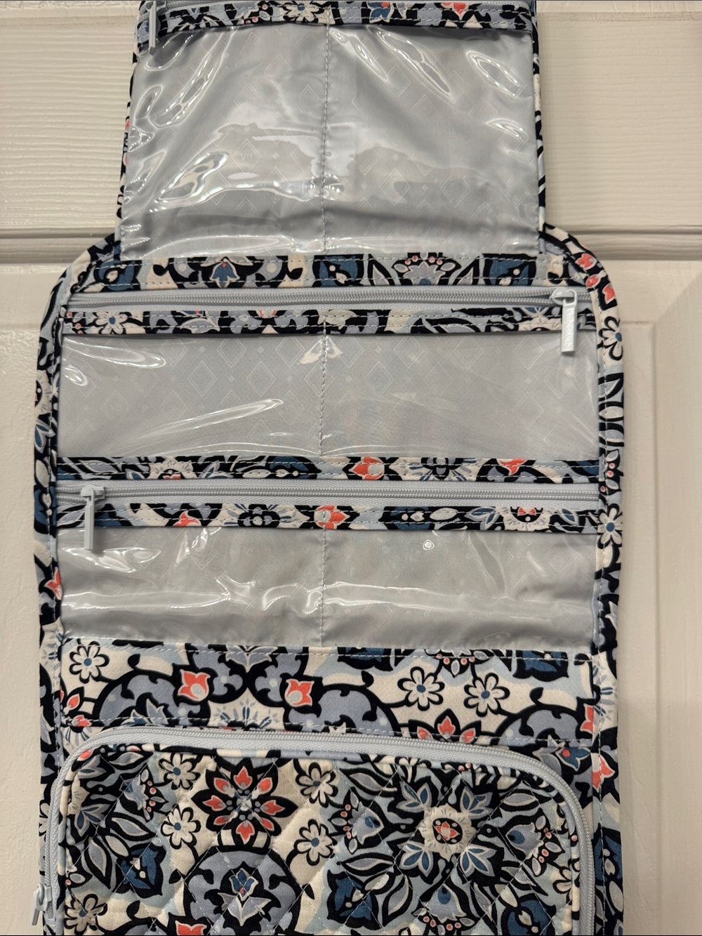 Vera Bradley Floral Hanging Travel Organizer - Blue, White & Pink